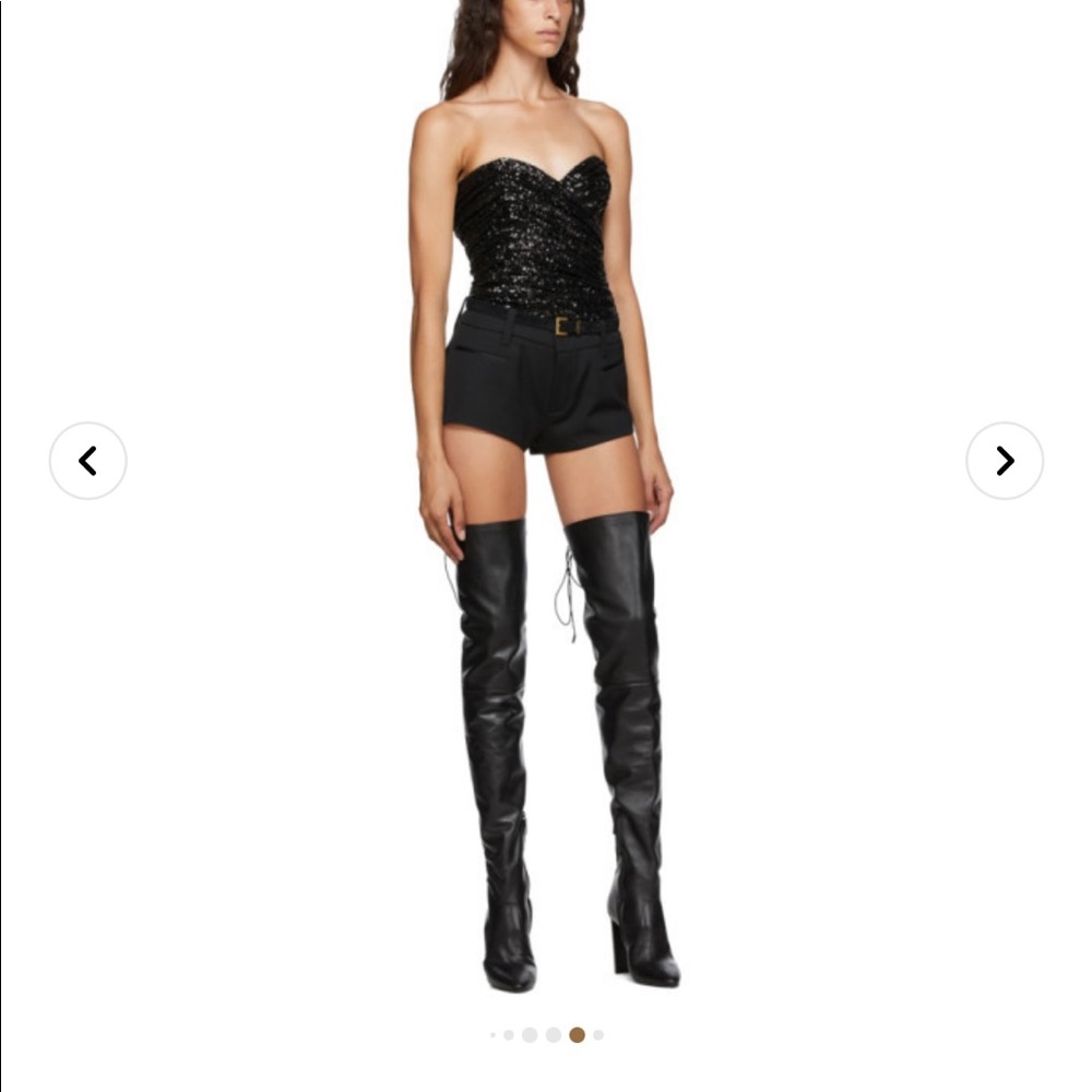 Saint Laurent Lace up Thigh Boots